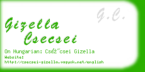 gizella csecsei business card